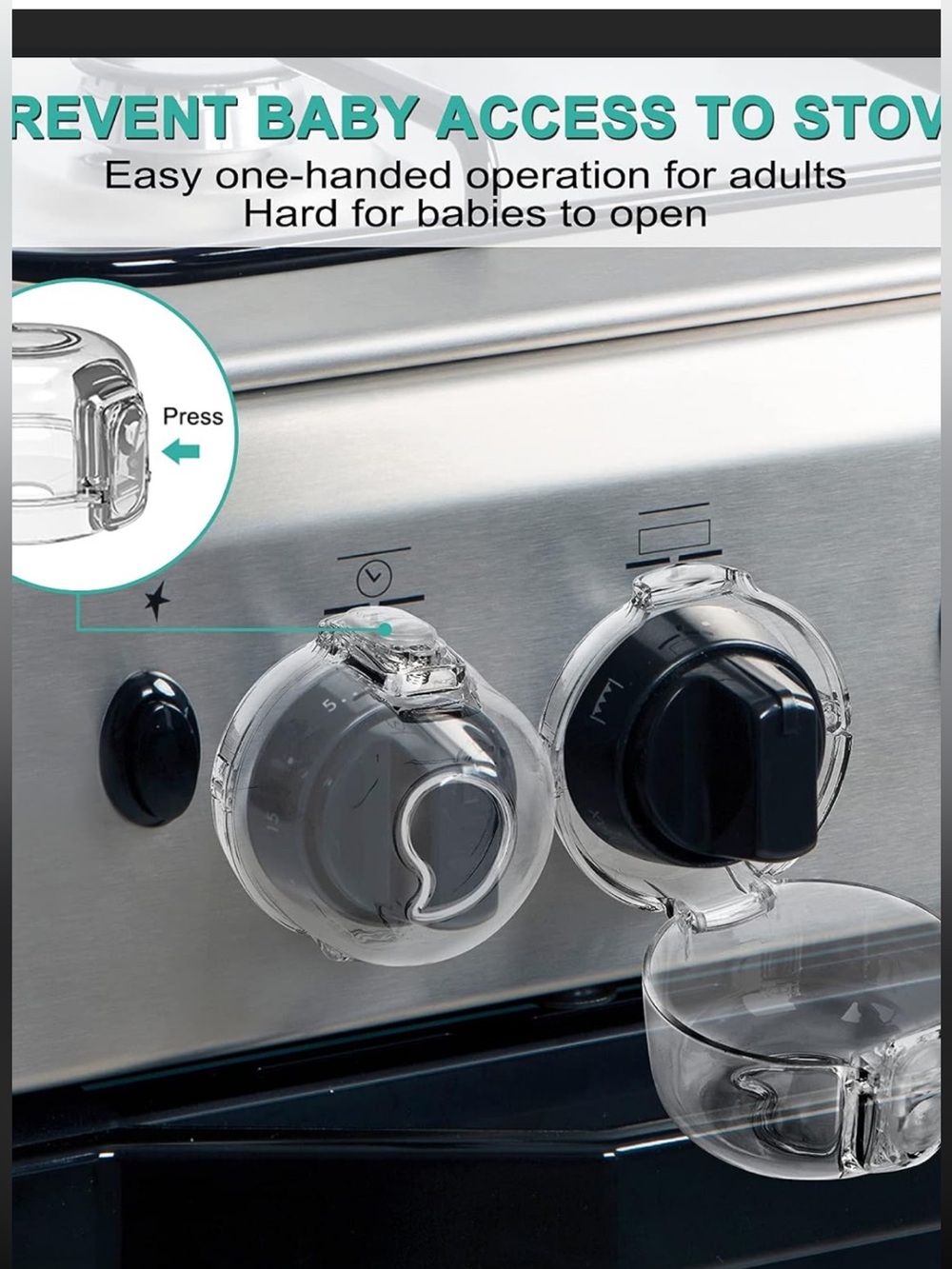 Clear Knob Safety Covers for Home Appliances - Childproof Protection